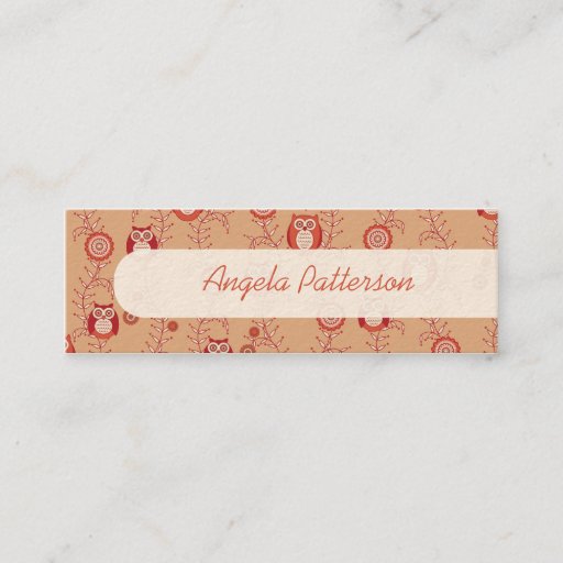 Customizable Retro Owls Skinny Mommy Calling Cards Business Cards