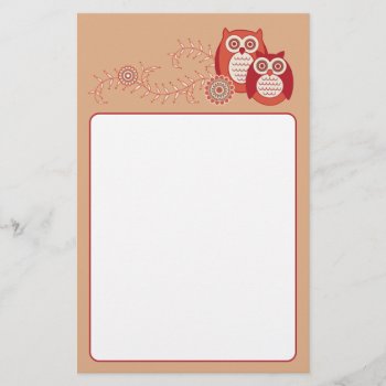 Retro Owls Stationery by StriveDesigns at Zazzle