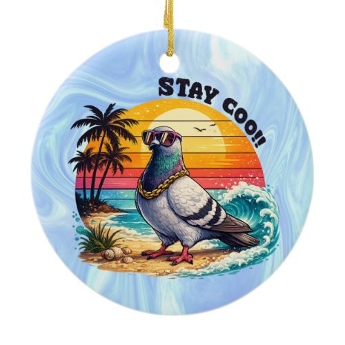 Retro Owner Lover Gift Pigeon City Doves Stay Coo  Ceramic Ornament