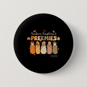 Retro Pacifiers Pumpkins Preemies Thanksgiving Nic Button