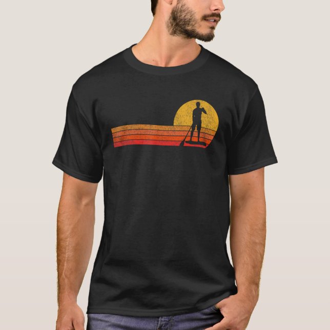 Retro Paddleboarding Stand Up Paddle Board Paddleb T-Shirt (Front)