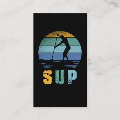 Retro Paddling SUP Stand Paddle Board Business Card
