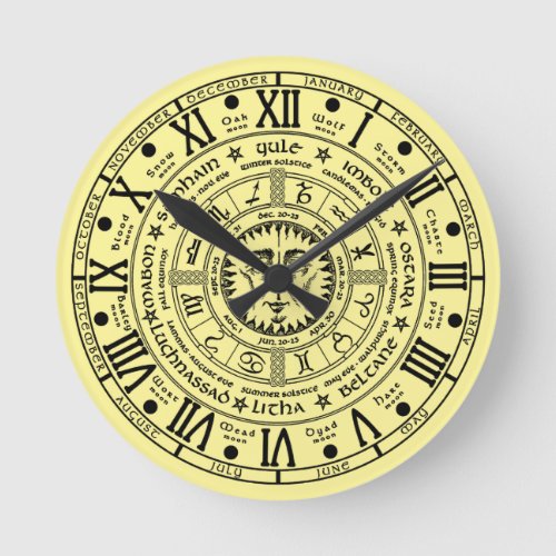 Retro Pagan style Wheel of the Year Clock