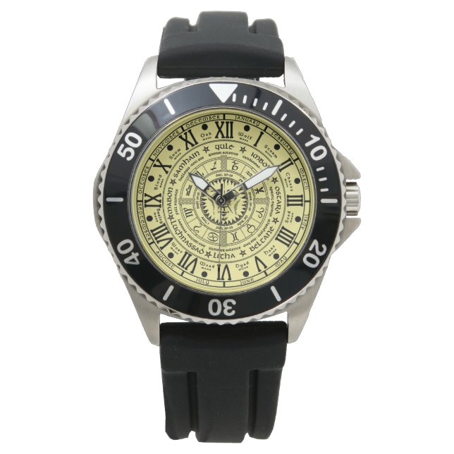 Retro Pagan Style, Wheel of the Year Watch (Front)