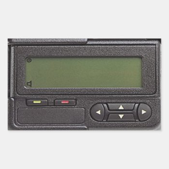 Retro Pager Rectangular Stickers by kinggraphx at Zazzle