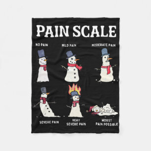 Retro Pain Scale Snowman Trauma Nurse Christmas Nu Fleece Blanket