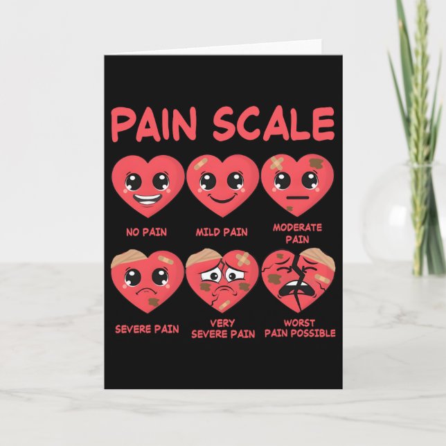 Retro Pain Scale Valentine Nurse Triage And Pain E Card (Front)