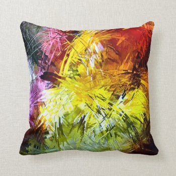 Retro Paint Abstract Plush Throw Pillow by BOLO_DESIGNS at Zazzle