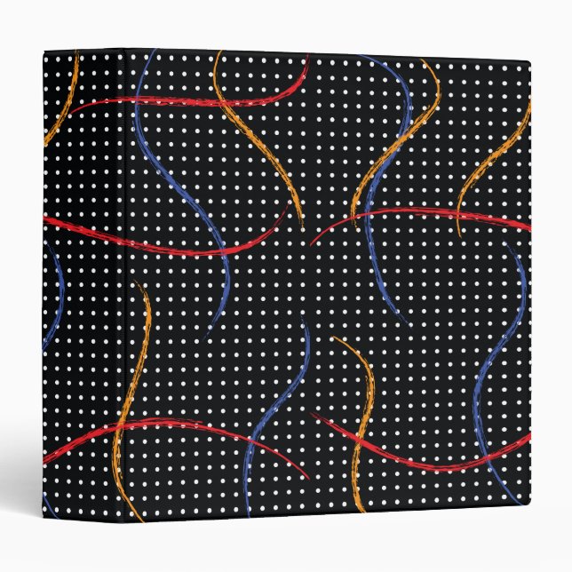 Retro Paint Splatter and Dots 3 Ring Binder (Front/Spine)