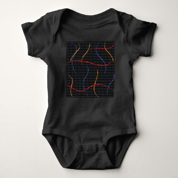 Retro Paint Splatter and Dots Baby Bodysuit Zazzle