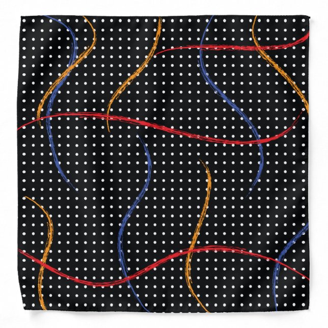 Retro Paint Splatter and Dots Bandana (Front)