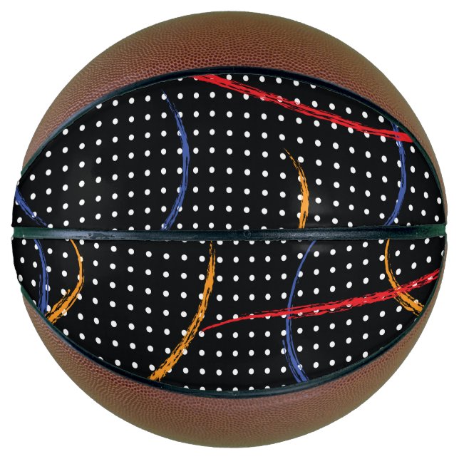 Retro Paint Splatter and Dots Basketball (Front)