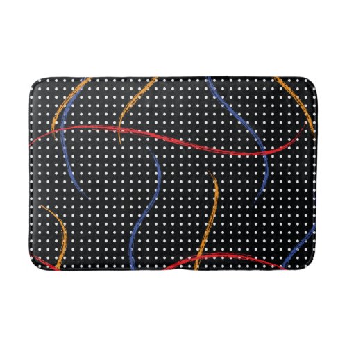 Retro Paint Splatter and Dots Bath Mat