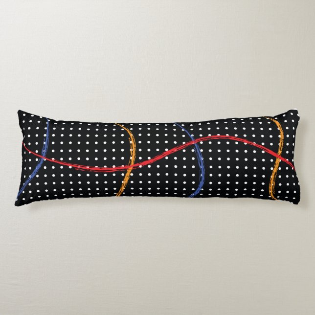 Retro Paint Splatter and Dots Body Pillow (Front)