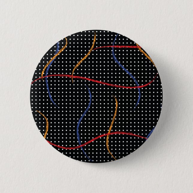 Retro Paint Splatter and Dots Button (Front)