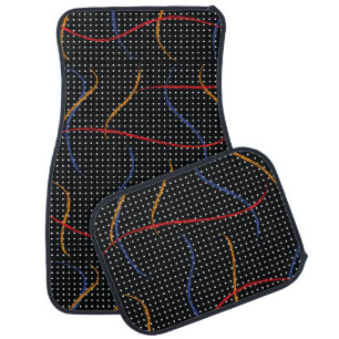 Retro Paint Splatter and Dots Car Floor Mat