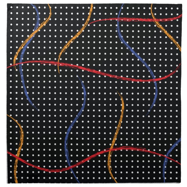 Retro Paint Splatter and Dots Cloth Napkin (Front)