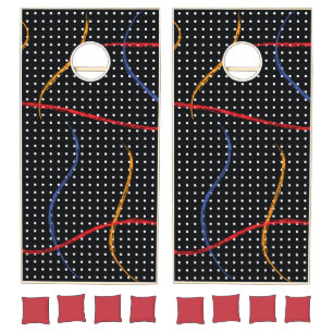 Retro Paint Splatter and Dots Cornhole Set