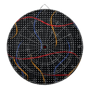 Retro Paint Splatter and Dots Dart Board