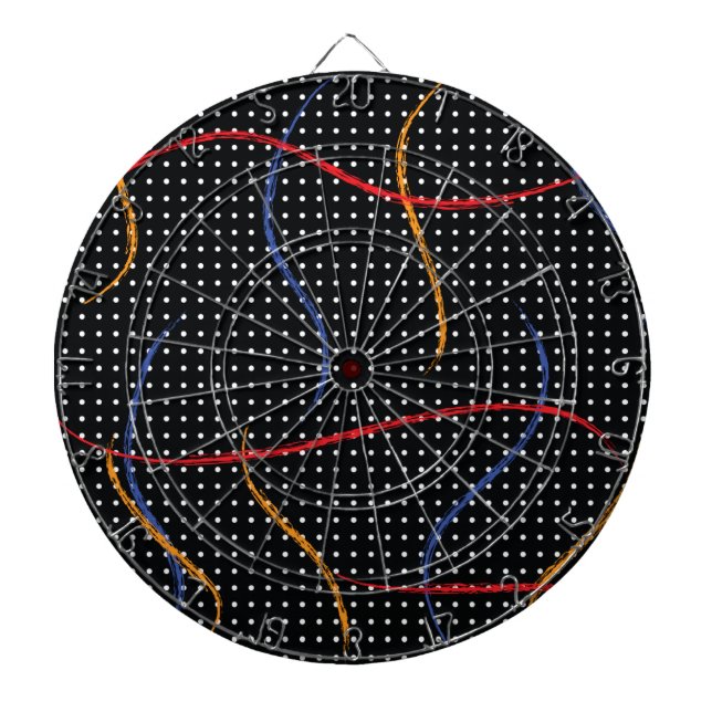 Retro Paint Splatter and Dots Dart Board (Front)