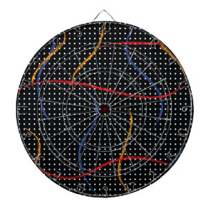 Retro Paint Splatter and Dots Dart Board