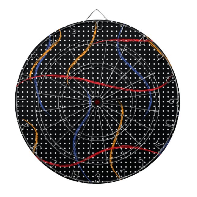 Retro Paint Splatter and Dots Dart Board (Front)