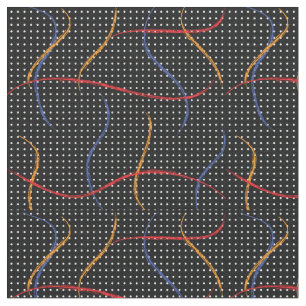 Retro Paint Splatter and Dots Fabric