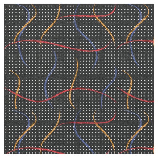 Retro Paint Splatter and Dots Fabric