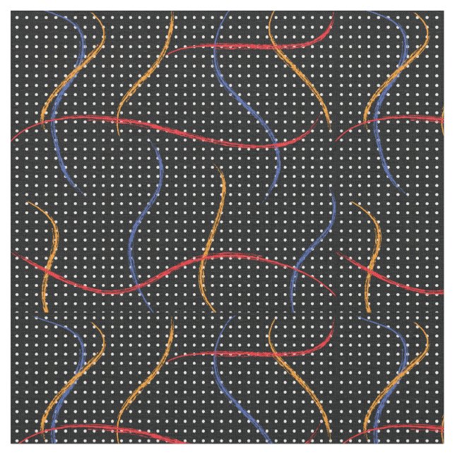 Retro Paint Splatter and Dots Fabric (Close Up)