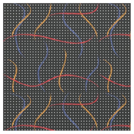 Retro Paint Splatter and Dots Fabric