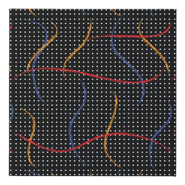 Retro Paint Splatter and Dots Faux Canvas Print (Front)