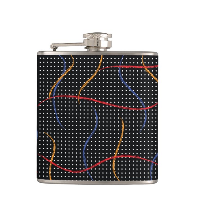 Retro Paint Splatter and Dots Flask (Front)