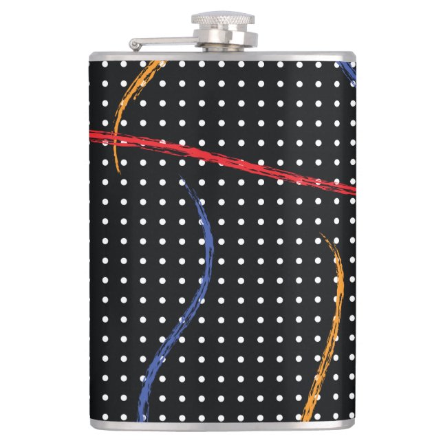 Retro Paint Splatter and Dots Flask (Front)