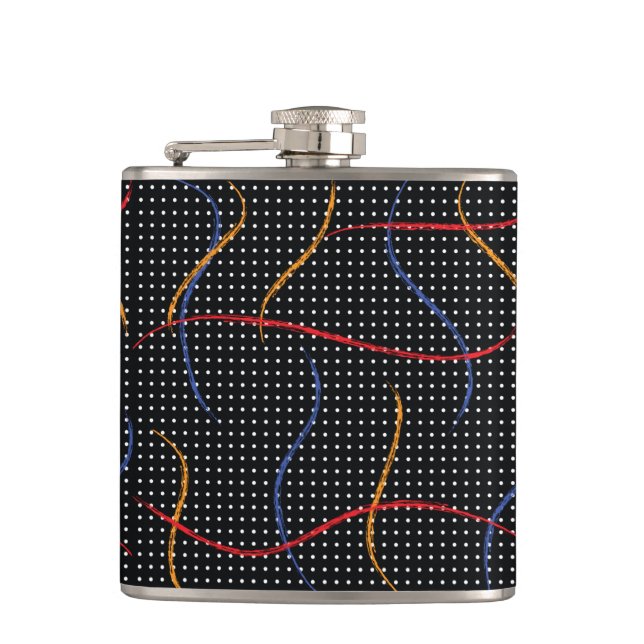 Retro Paint Splatter and Dots Flask (Front)