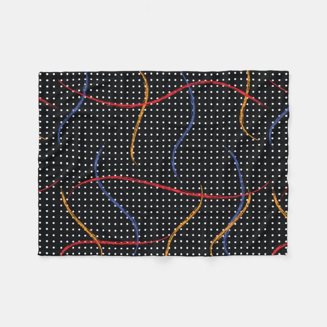 Retro Paint Splatter and Dots Fleece Blanket (Front (Horizontal))
