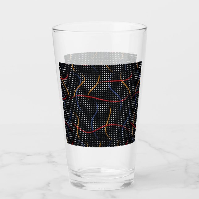 Retro Paint Splatter and Dots Glass (Front)