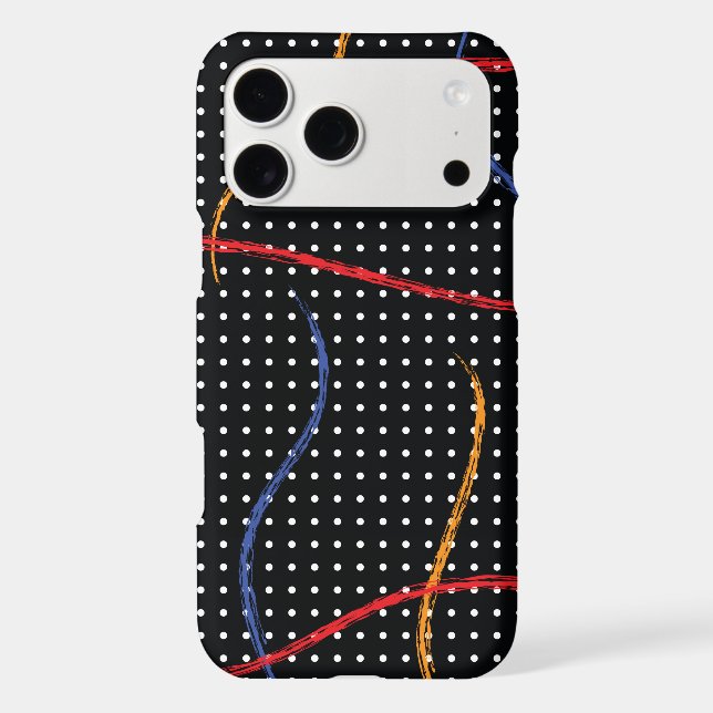 Retro Paint Splatter and Dots Iphone Case (Back)