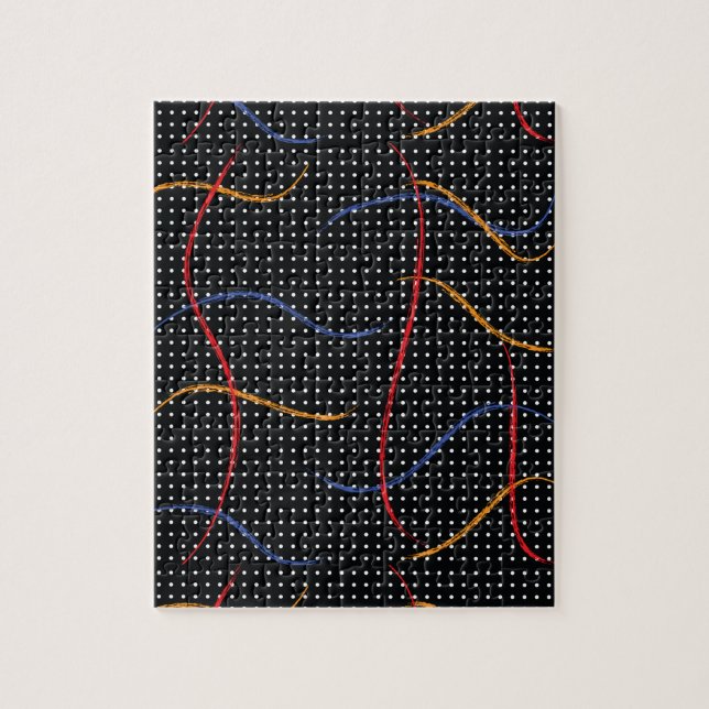 Retro Paint Splatter and Dots Jigsaw Puzzle (Vertical)