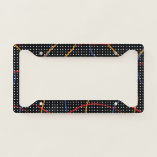 Retro Paint Splatter and Dots License Plate Frame