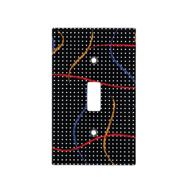 Retro Paint Splatter and Dots Light Switch Cover (Front)