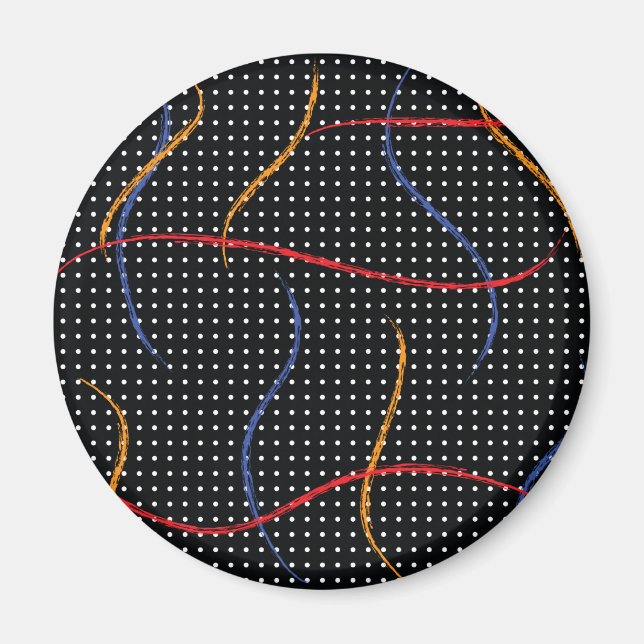 Retro Paint Splatter and Dots Magnet (Front)