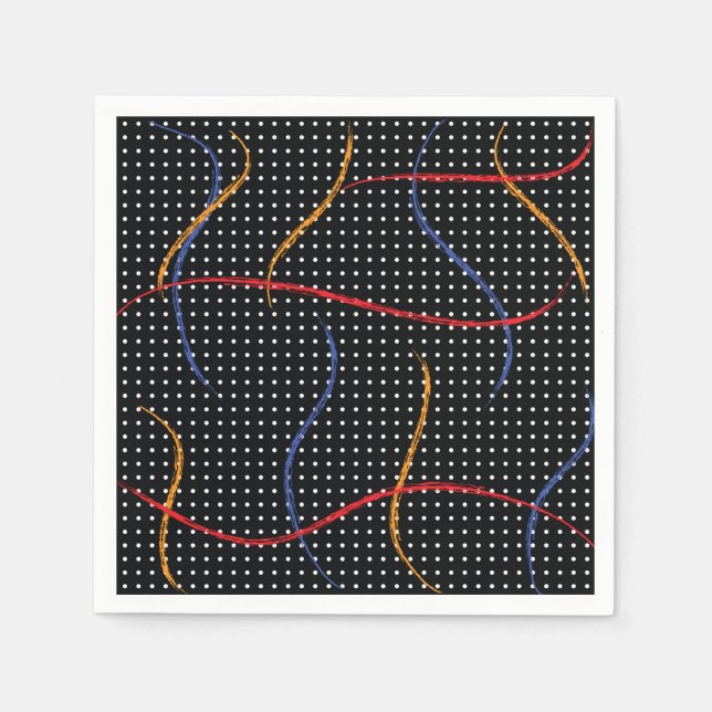 Retro Paint Splatter and Dots Napkins (Front)