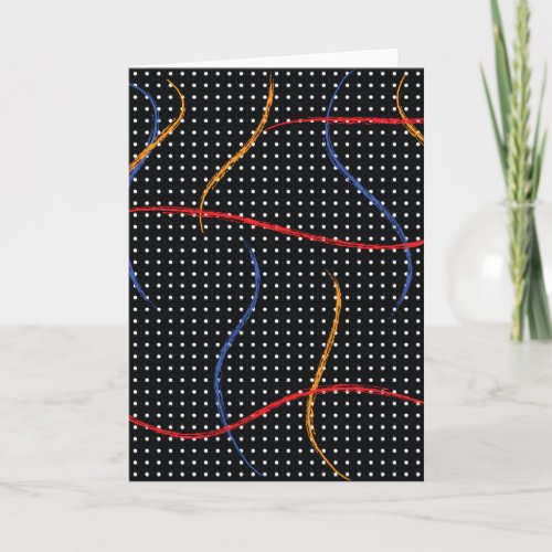 Retro Paint Splatter and Dots Note Card