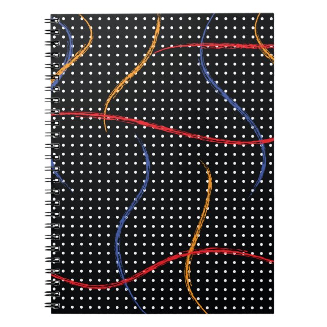 Retro Paint Splatter and Dots Notebook (Front)