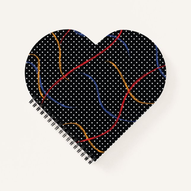 Retro Paint Splatter and Dots Notebook (Front)