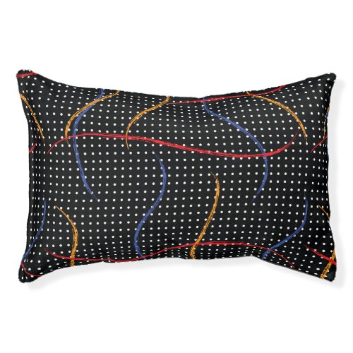 Retro Paint Splatter and Dots Pet Bed