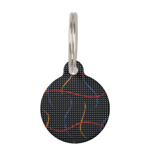 Retro Paint Splatter and Dots Pet ID Tag