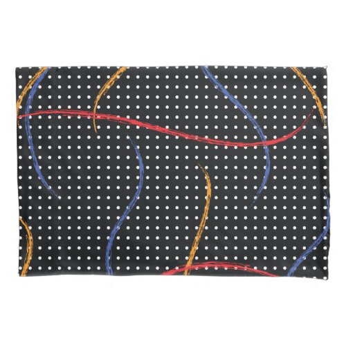 Retro Paint Splatter and Dots Pillow Case