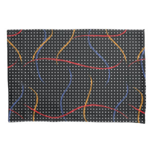 Retro Paint Splatter and Dots Pillow Case