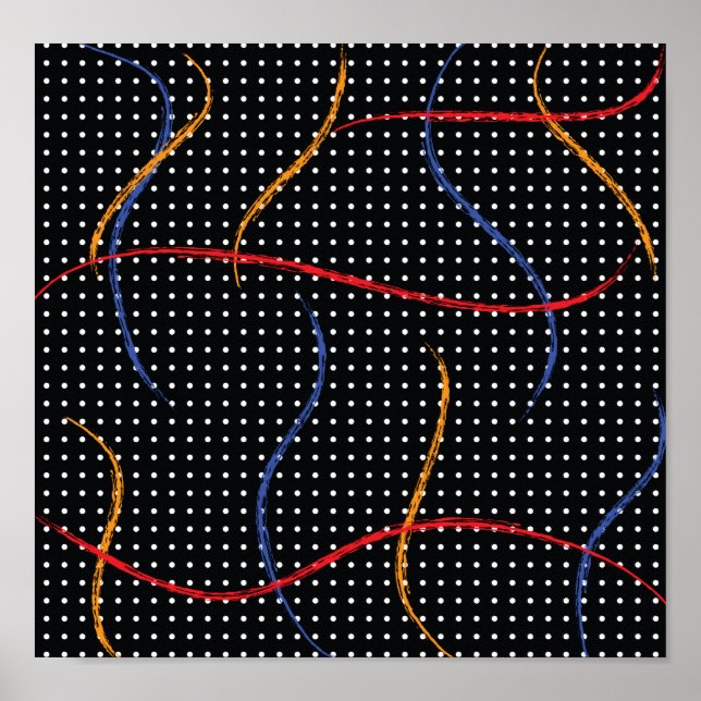 Retro Paint Splatter and Dots Poster (Front)